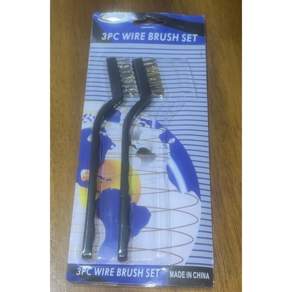 2 Pc Wire Brush 7" Set New In Box (Brass And Stainless).
